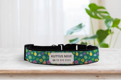 Egyedi nyakörv trópusi mintával - állítható