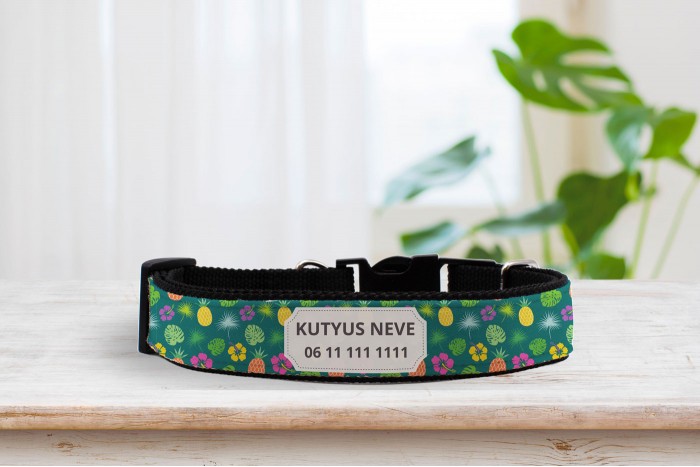 egyedi nyakörv trópusi mintával - állítható 2