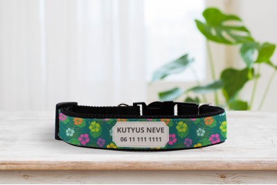 Egyedi nyakörv trópusi mintával - állítható