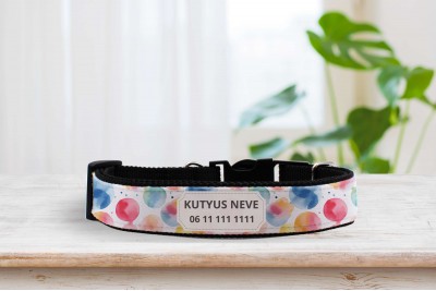 Egyedi nyakörv vízfesték mintával - állítható 