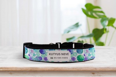 Egyedi nyakörv vízfesték mintával - állítható 