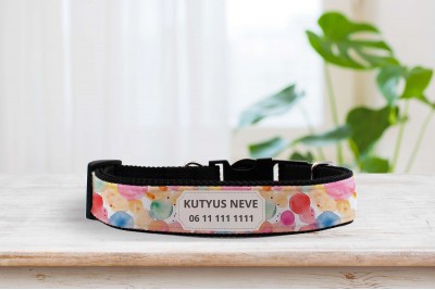 Egyedi nyakörv vízfesték mintával - állítható 