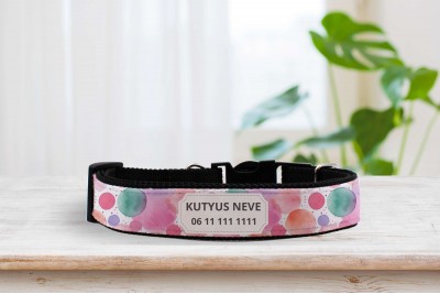 Egyedi nyakörv vízfesték mintával - állítható 