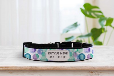 Egyedi nyakörv vízfesték mintával - állítható 