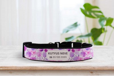 Egyedi nyakörv vízfesték mintával - állítható 