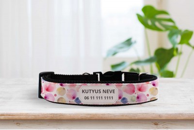 Egyedi nyakörv vízfesték mintával - állítható 