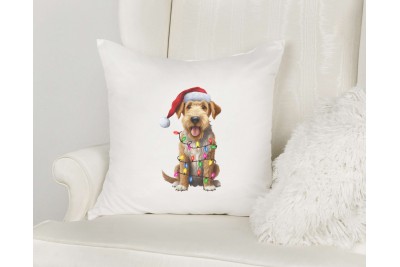 Airedale terrier mintás karácsonyi párnák