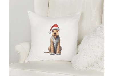 Karácsonyi airedale terrier mintás párna