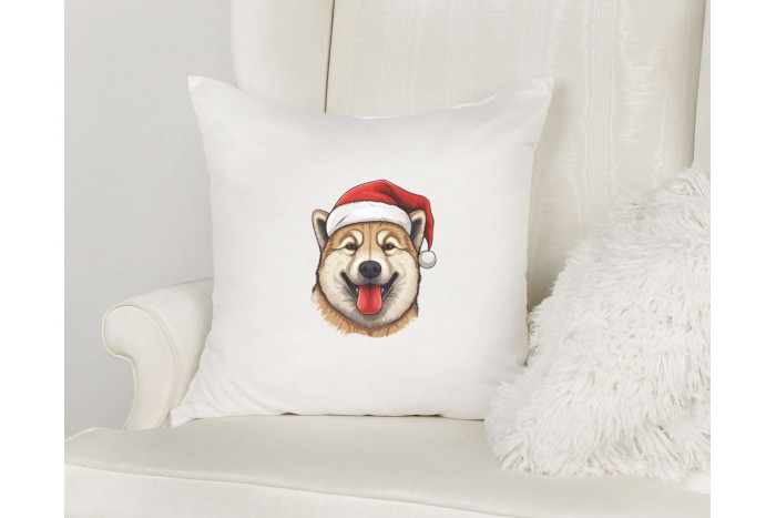 karácsonyi akita inu mintás párna 2
