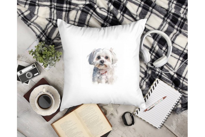 máltai selyemkutya mintás párna 2