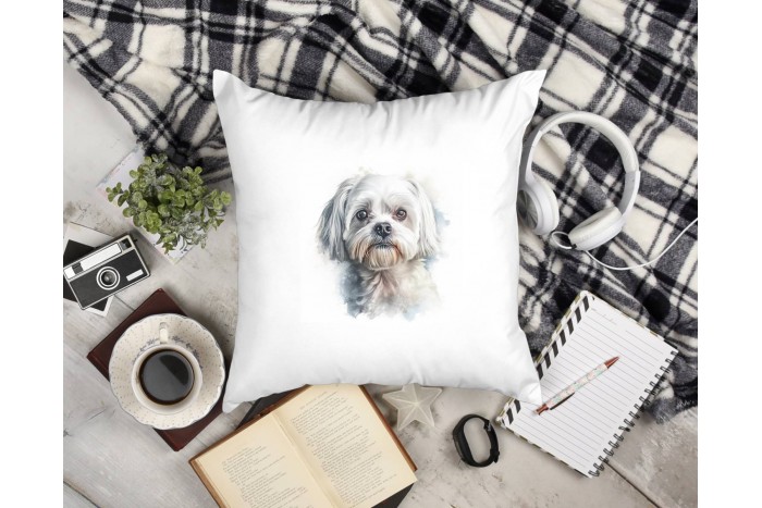 máltai selyemkutya mintás párna 2