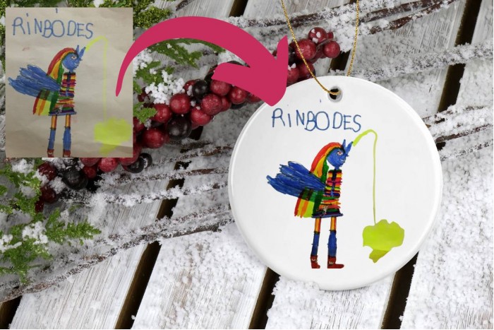 egyedi karácsonyfadísz gyermekrajzból – limitált kiadásban! 2