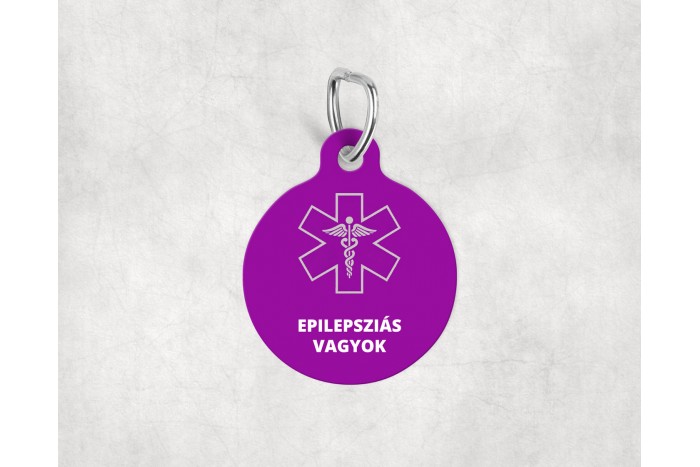 epilepsziás vagyok - egészségi állapotra figyelmeztető táskadísz - jelölő 2