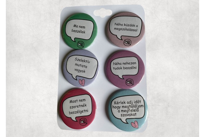 szelektiv mutizmus kitűző szett 2