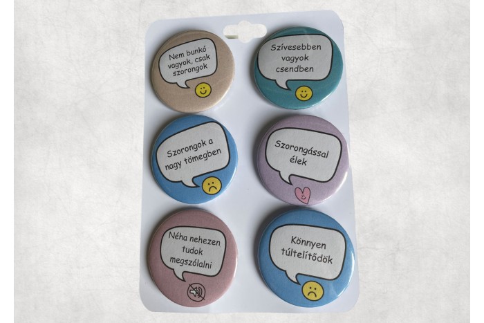 szorongás kitűző szett 2