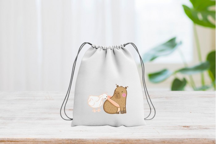 capybara mintás zsinóros tornazsák 2