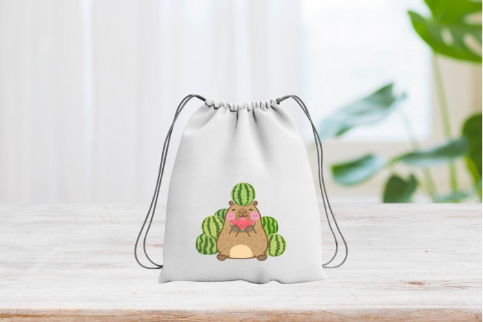 capybara mintás zsinóros tornazsák 2